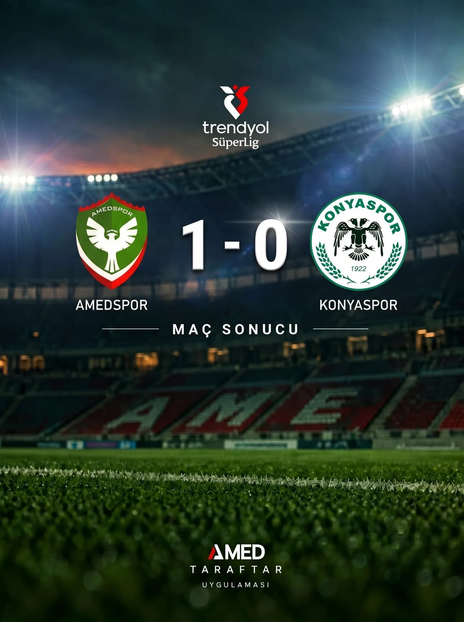 Amedspor 1 - 0 Konyaspor: Tek Golle Gelen Altın Değerinde Üç Puan