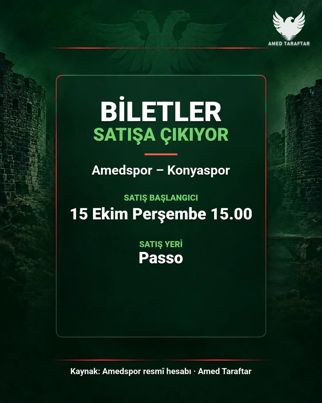 Amedspor – Konyaspor maçının bilet satış tarihi belli oldu